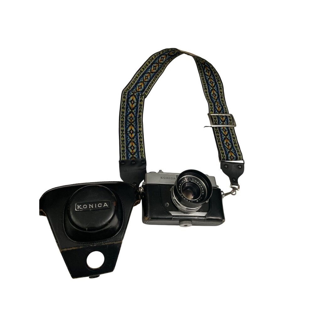 Vintage Konica Auto S2 35mm Film Camera With Hexanon 45mm f/1.8 Lens & Patterned
